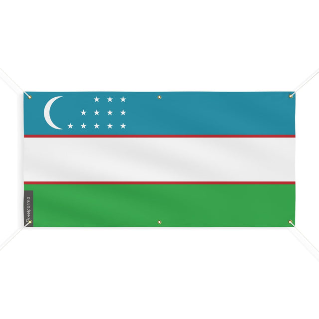 Drapeau de l'Ouzbékistan 6 Oeillets en plusieurs tailles - Pixelforma 