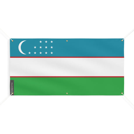 Drapeau de l'Ouzbékistan 6 Oeillets en plusieurs tailles - Pixelforma