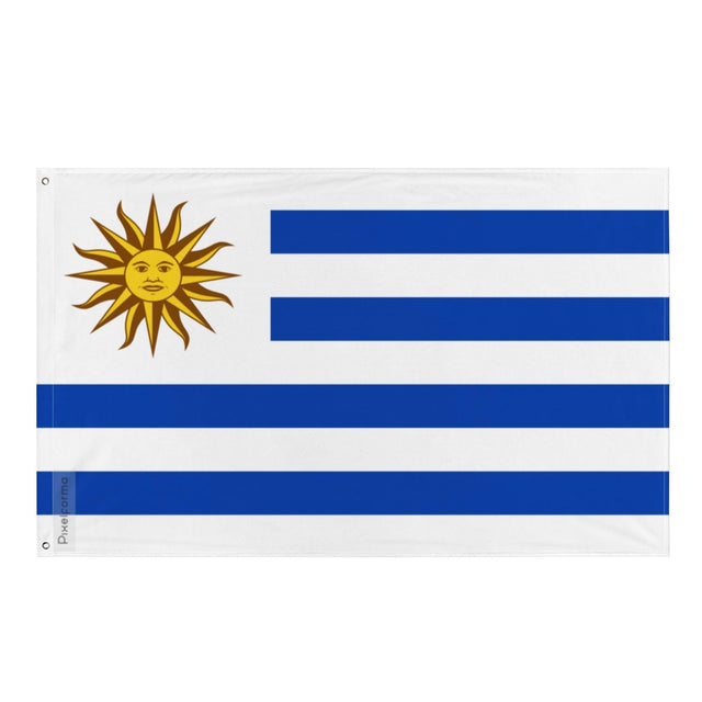 Drapeau de l'Uruguay en plusieurs tailles 100 % polyester Imprimer avec Double ourlet - Pixelforma