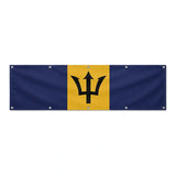 Drapeau de la Barbade grand format XL en polyester avec dix œillets