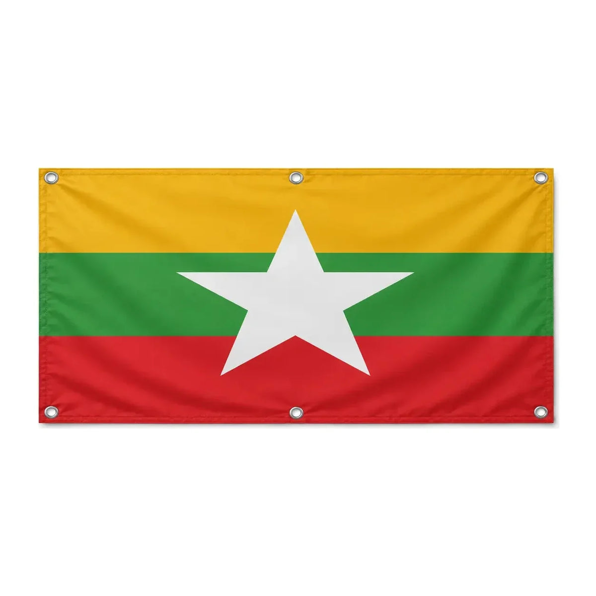 Drapeau birmanie polyester résistant avec œillets robustes