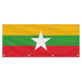 Drapeau birmanie en polyester résistant avec œillets