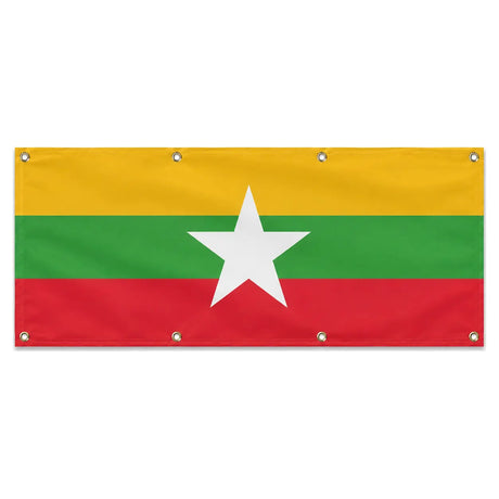 Drapeau birmanie en polyester résistant avec œillets