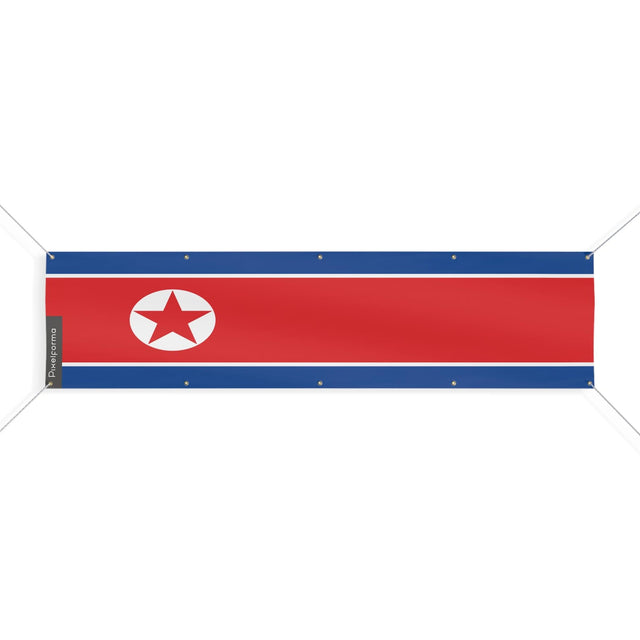 Drapeau de la Corée du Nord 10 Oeillets en plusieurs tailles - Pixelforma 