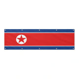 Drapeau de la Corée du Nord grand format XL en polyester avec dix œillets