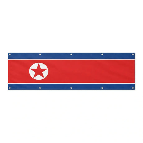 Drapeau de la Corée du Nord grand format XL en polyester avec dix œillets