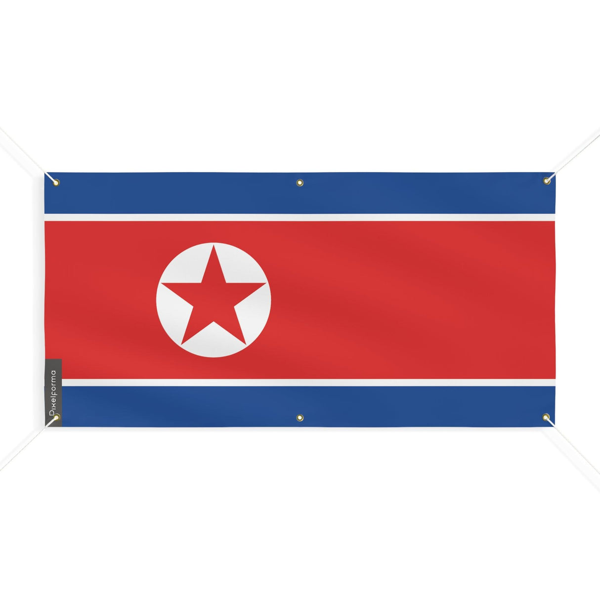 Drapeau de la Corée du Nord 6 Oeillets en plusieurs tailles - Pixelforma 