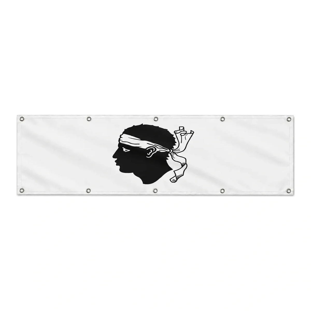 Drapeau de la Corse grand format XL en polyester avec dix œillets