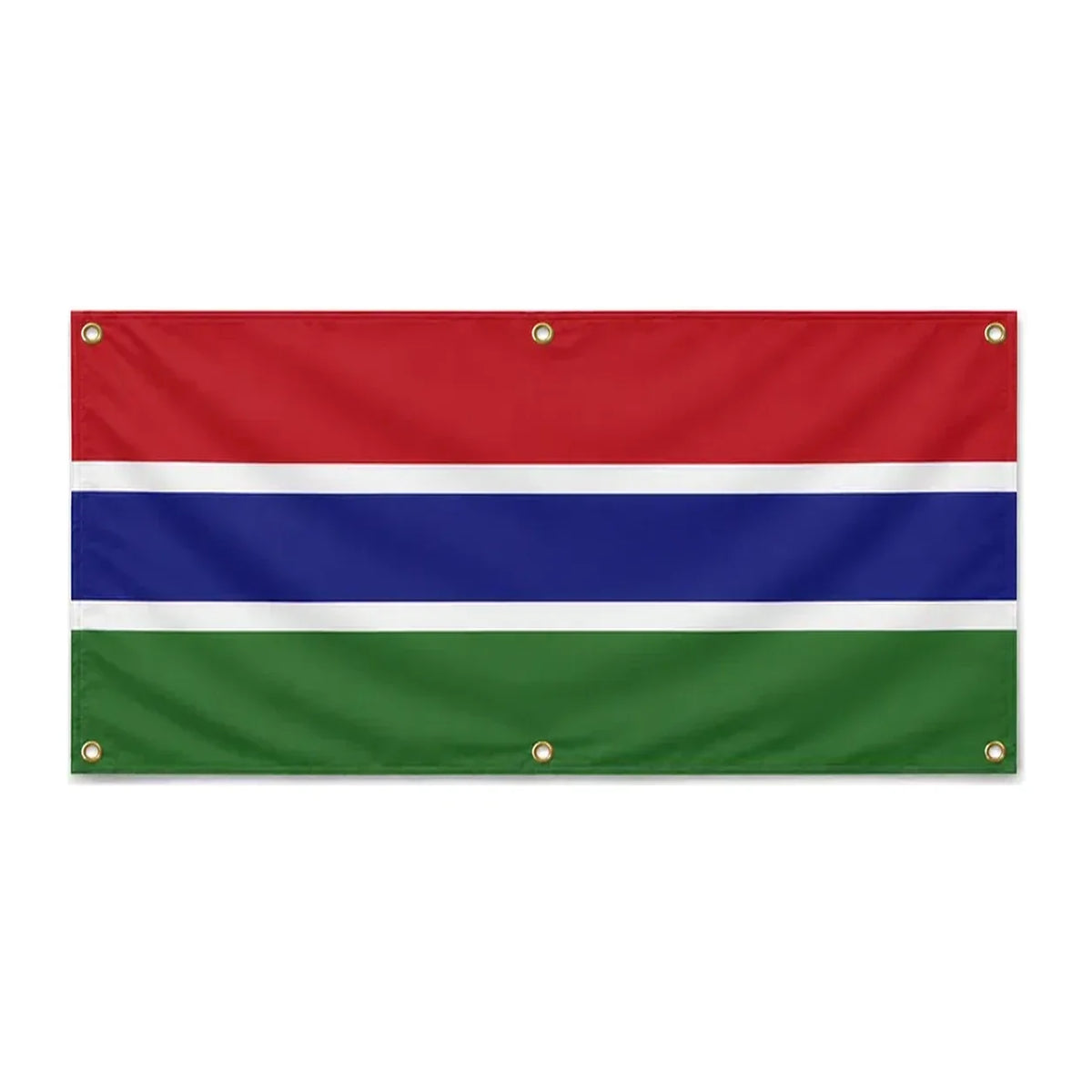 Drapeau gambie polyester résistant œillets usage extérieur