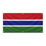 Drapeau gambie polyester résistant œillets usage extérieur