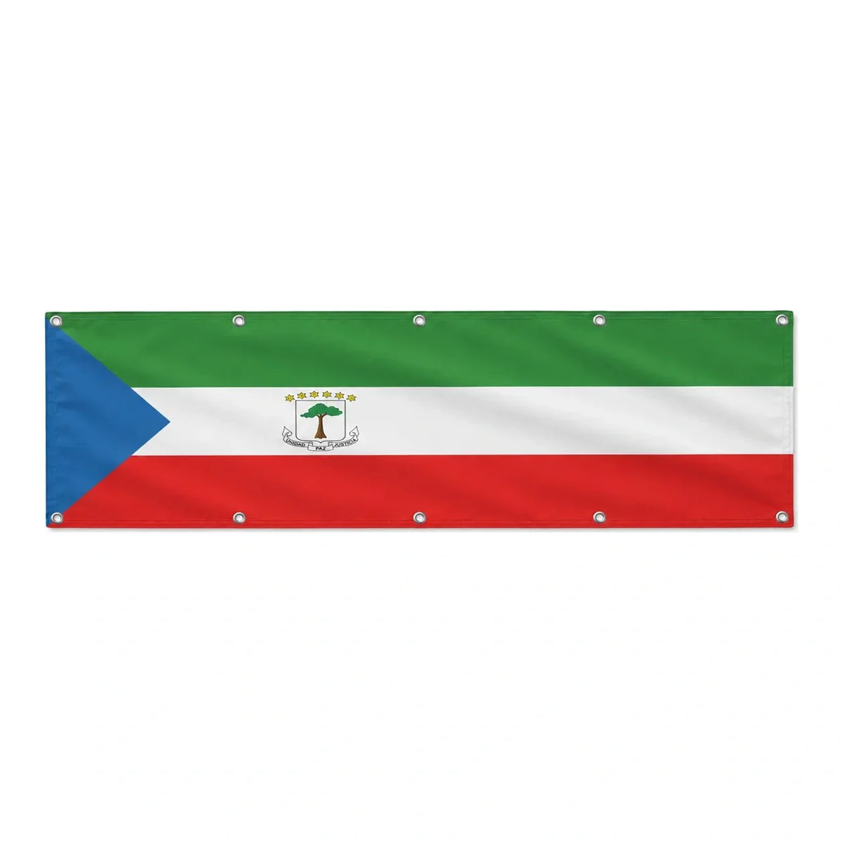Drapeau de la Guinée équatoriale grand format XL en polyester avec dix œillets