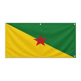 Drapeau guyane polyester résistant usage extérieur 6 œillets