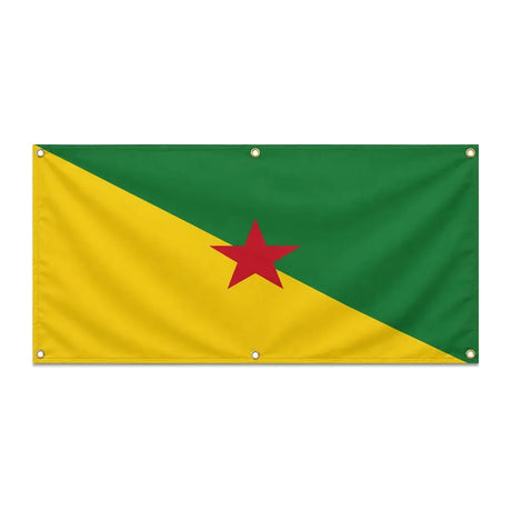 Drapeau guyane polyester résistant usage extérieur 6 œillets