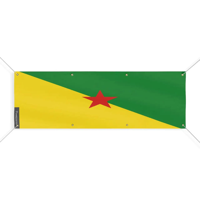 Drapeau de la Guyane 8 Oeillets en Plusieurs Tailles (L) - Pixelforma 