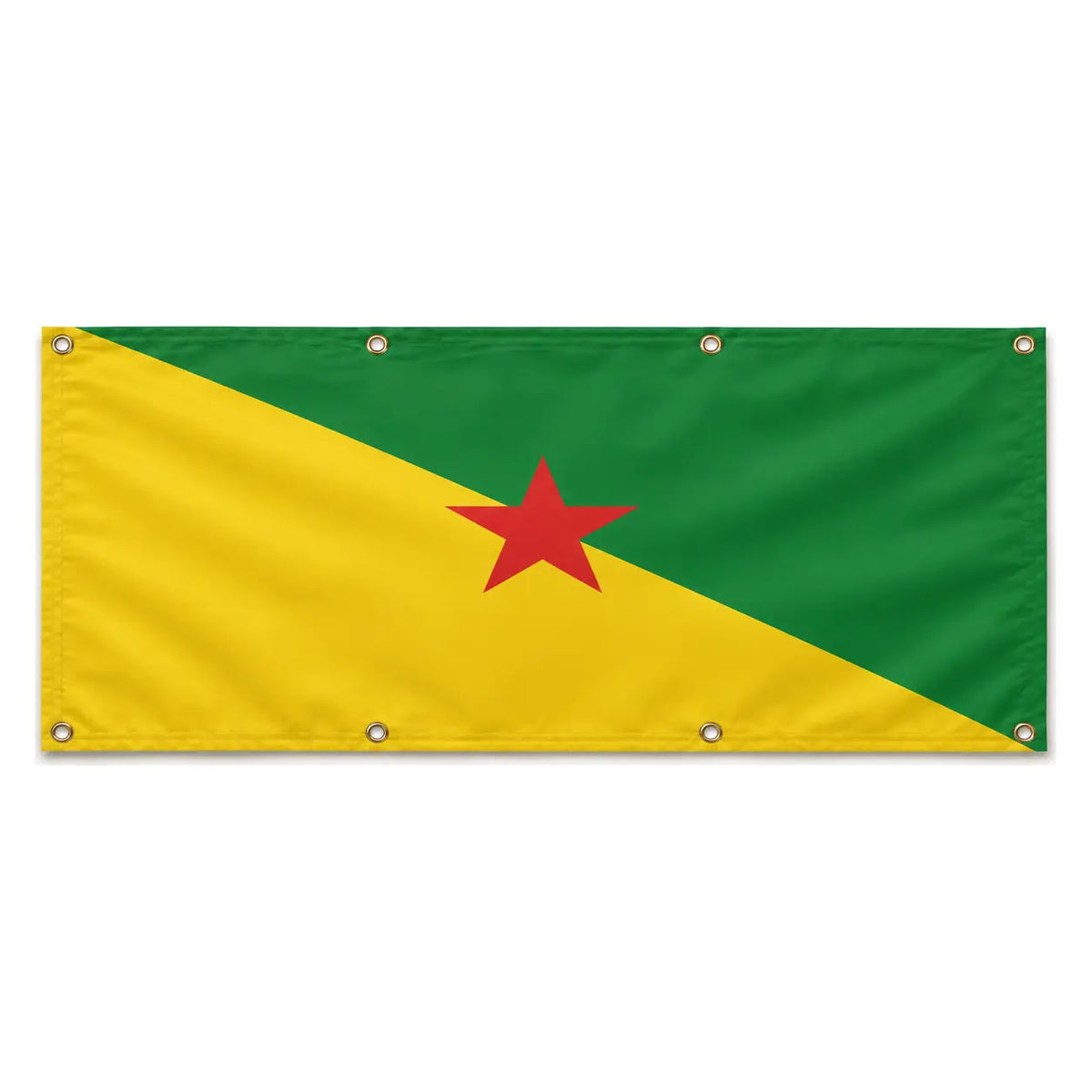Drapeau guyane polyester résistant œillets usage extérieur