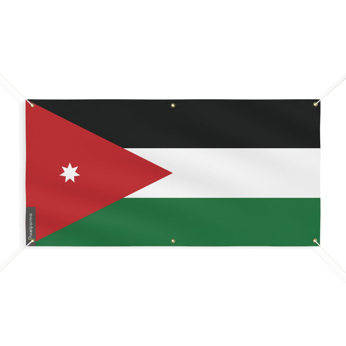 Drapeau de la Jordanie 6 Oeillets en plusieurs tailles - Pixelforma