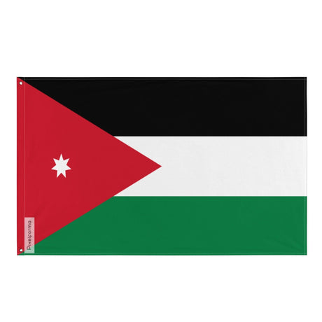 Drapeau de la Jordanie en plusieurs tailles 100 % polyester Imprimer avec Double ourlet - Pixelforma