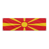 Drapeau de la Macédoine du Nord grand format XL en polyester avec dix œillets