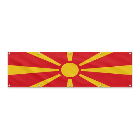 Drapeau de la Macédoine du Nord grand format XL en polyester avec dix œillets