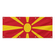 Drapeau macédoine du nord polyester résistant 8 œillets
