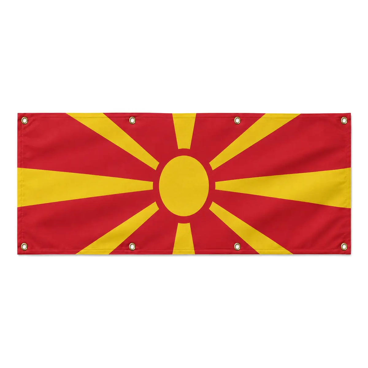 Drapeau macédoine du nord polyester résistant 8 œillets