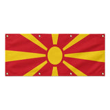 Drapeau macédoine du nord polyester résistant 8 œillets