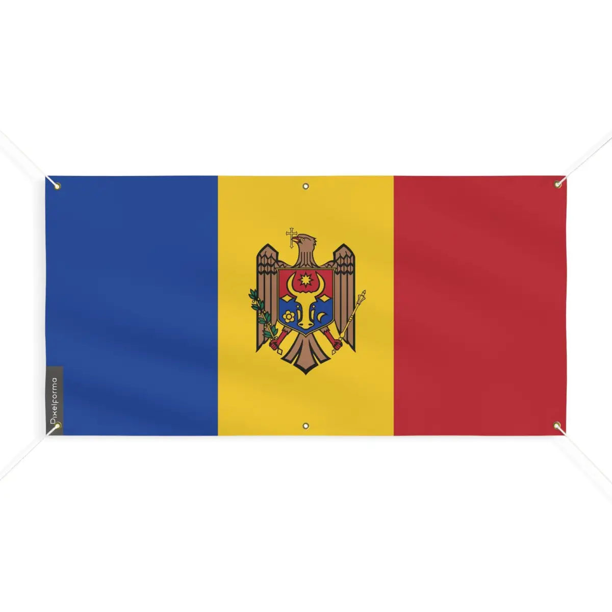 Drapeau de la Moldavie 6 Oeillets en Plusieurs Tailles (M) - Pixelforma 