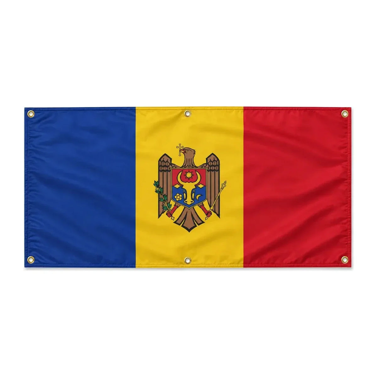 Drapeau moldavie polyester résistant œillets intempéries