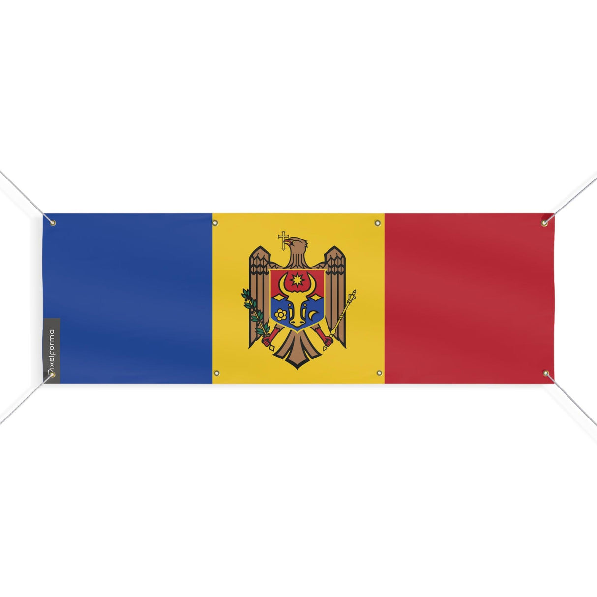 Drapeau de la Moldavie 8 Oeillets en plusieurs tailles - Pixelforma 