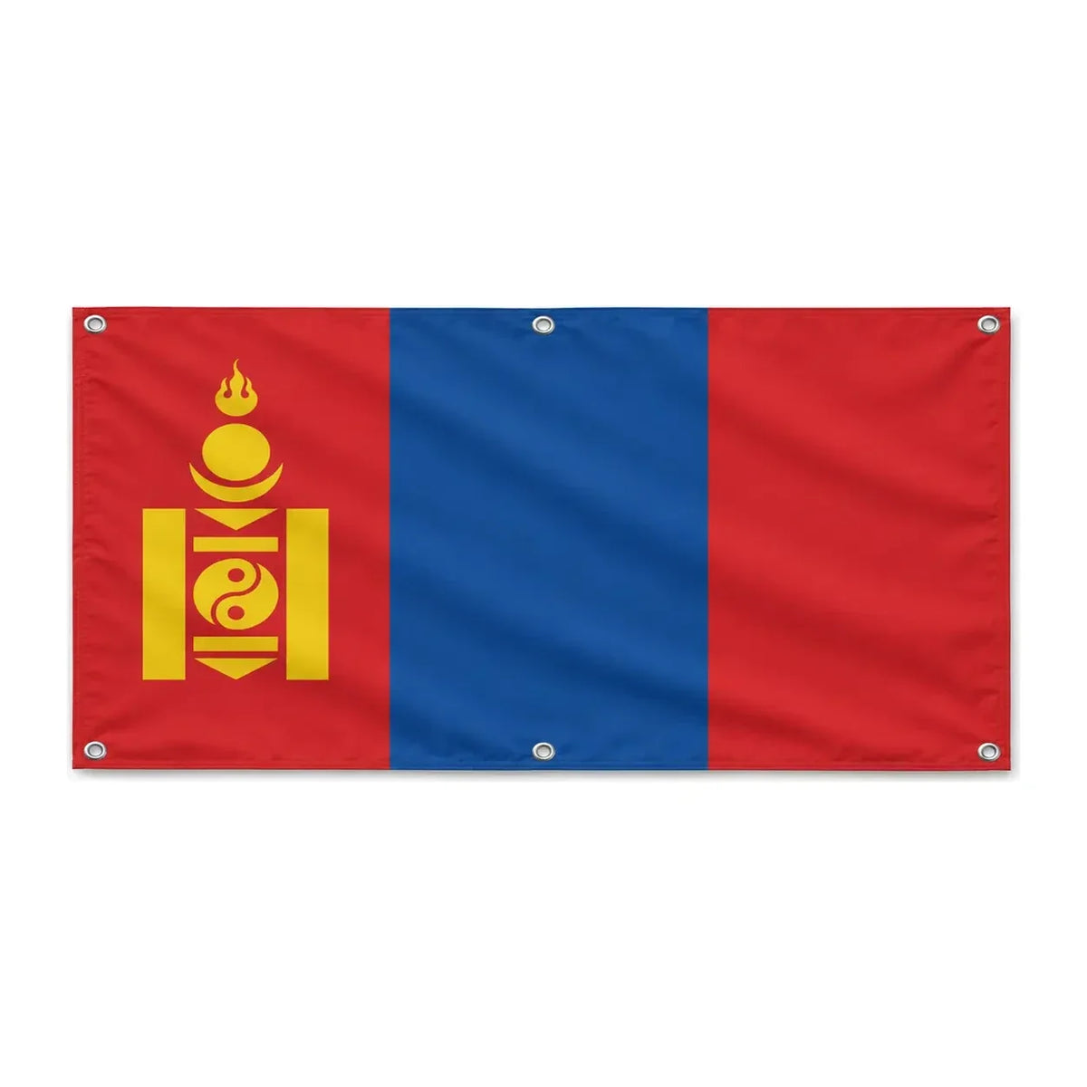 Drapeau mongolie polyester résistant avec œillets robustes