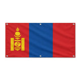 Drapeau mongolie polyester résistant avec œillets robustes