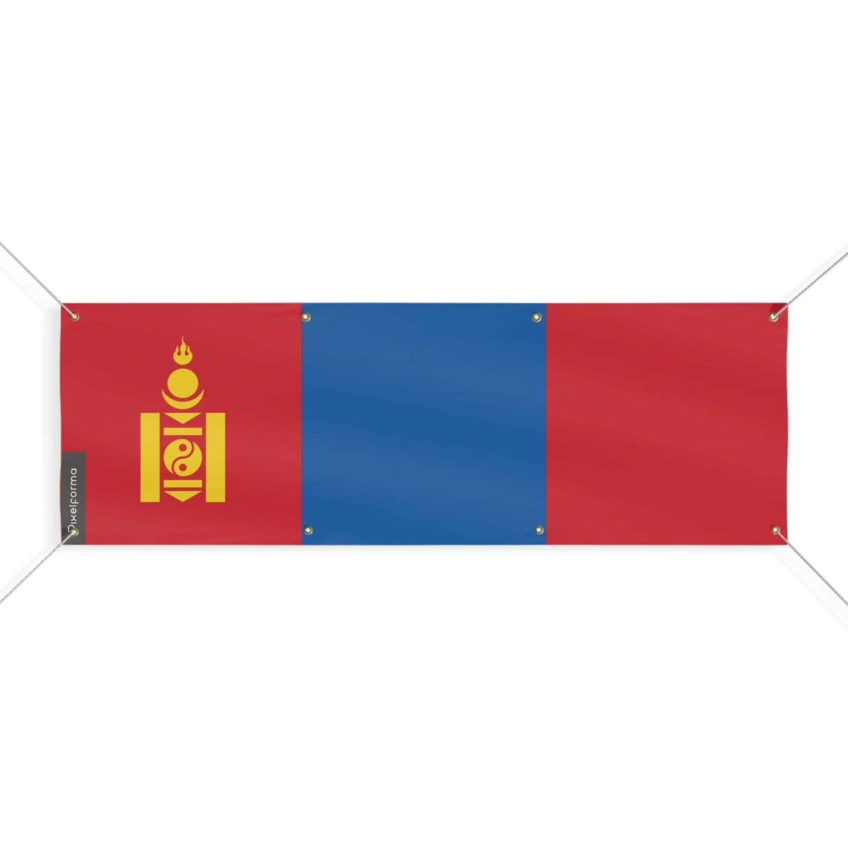 Drapeau de la Mongolie 8 Oeillets en plusieurs tailles - Pixelforma