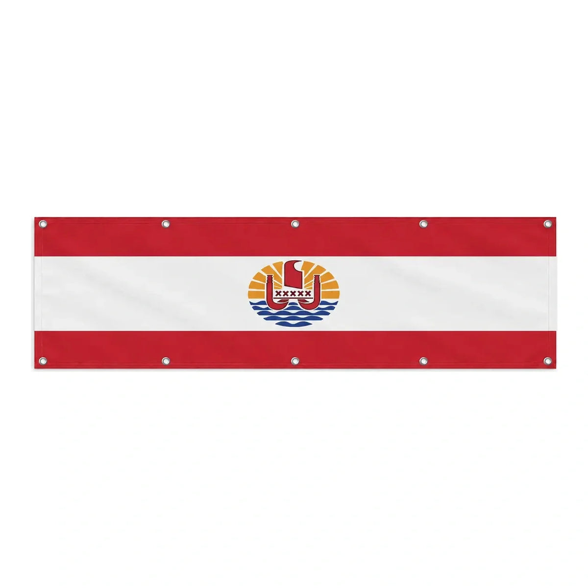Drapeau de la Polynésie française grand format XL en polyester avec dix œillets