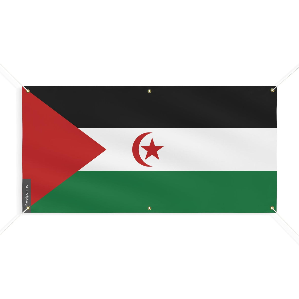 Drapeau de la République arabe sahraouie démocratique 6 Oeillets en plusieurs tailles - Pixelforma 
