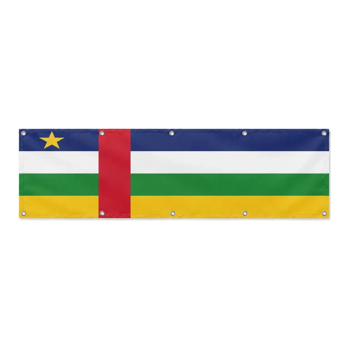 Drapeau de la République centrafricaine grand format XL en polyester avec dix œillets