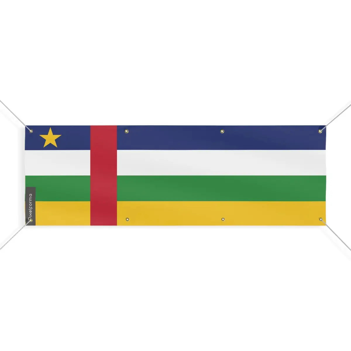 Drapeau de la République centrafricaine 8 Oeillets en Plusieurs Tailles (L) - Pixelforma 