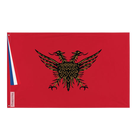 Drapeau de la République de Koritsa en plusieurs tailles 100 % polyester Imprimer avec Double ourlet - Pixelforma