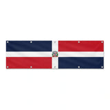 Drapeau de la République dominicaine grand format XL en polyester avec dix œillets