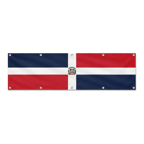 Drapeau de la République dominicaine grand format XL en polyester avec dix œillets