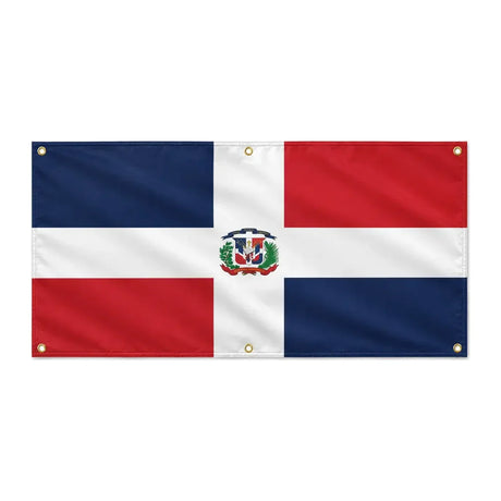 Drapeau république dominicaine polyester résistant intempéries