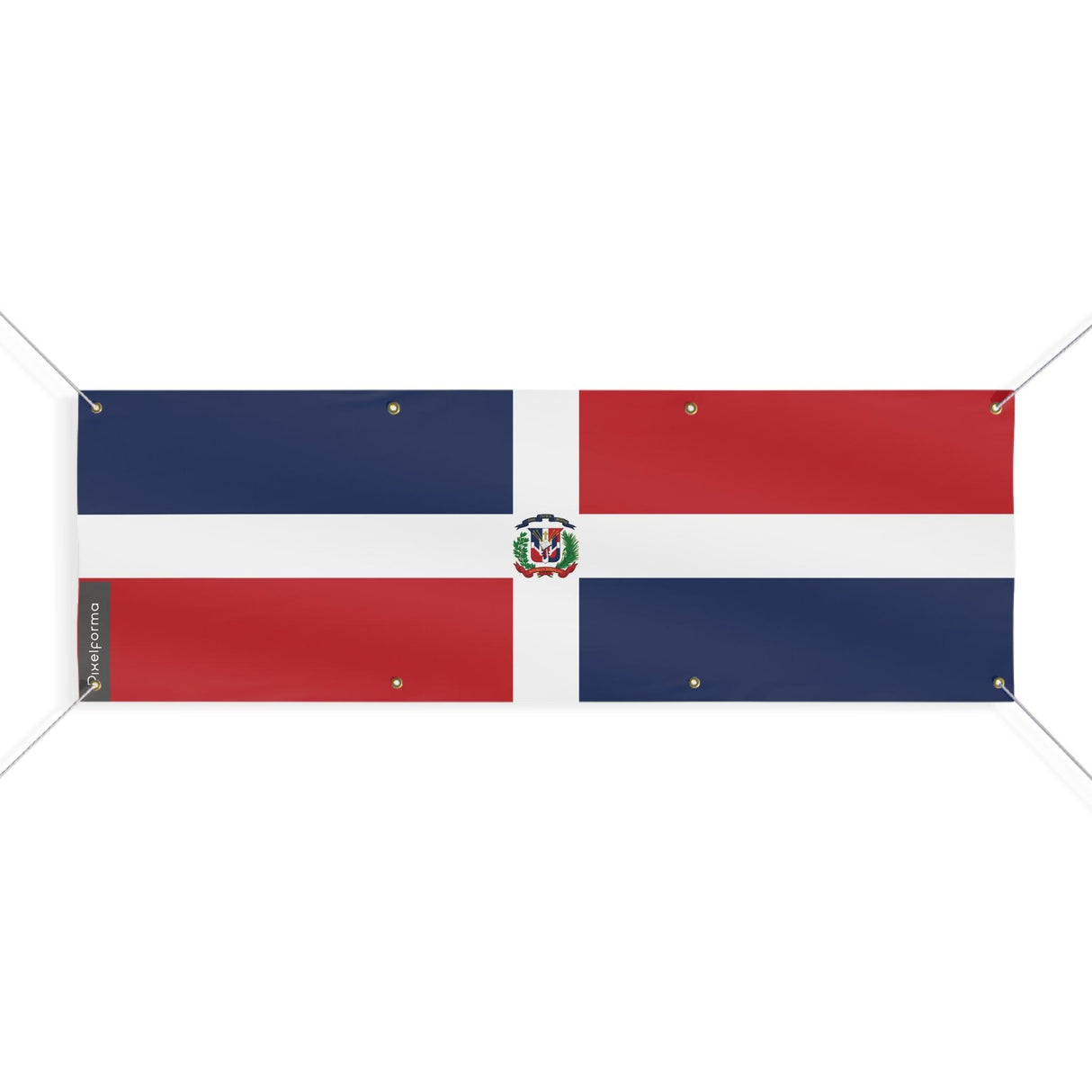 Drapeau de la République dominicaine 8 Oeillets en plusieurs tailles - Pixelforma 