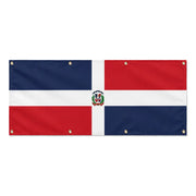 Drapeau république dominicaine polyester résistant intempéries