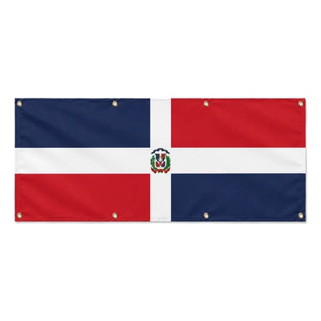 Drapeau république dominicaine polyester résistant intempéries