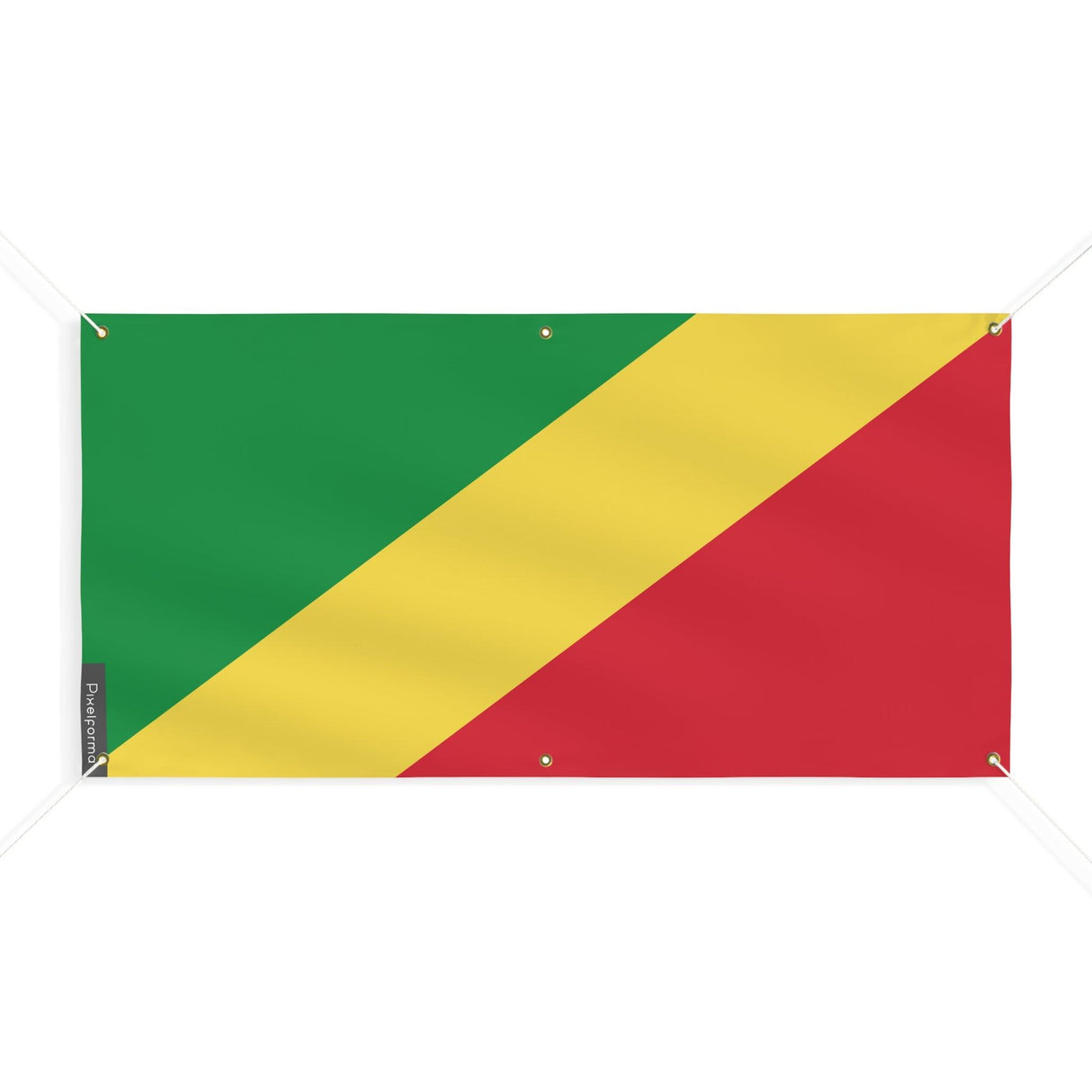 Drapeau de la république du Congo 6 Oeillets en plusieurs tailles - Pixelforma 