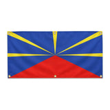 Drapeau la réunion polyester résistant avec œillets robustes