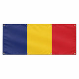 Drapeau roumanie polyester résistant 8 œillets usage extérieur