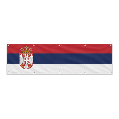 Drapeau de la Serbie grand format XL en polyester avec dix œillets