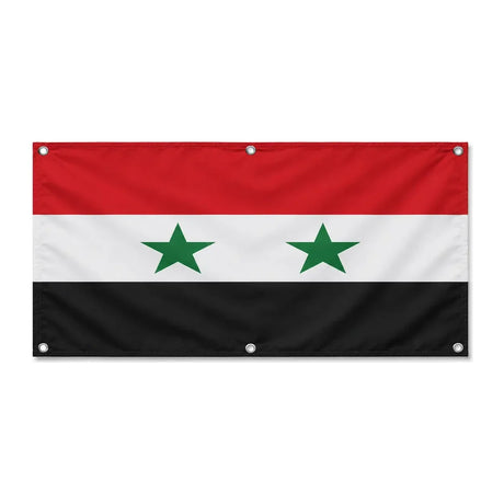 Drapeau syrie polyester résistant aux intempéries 6 œillets
