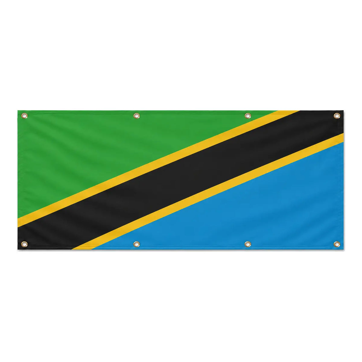 Drapeau tanzanie polyester résistant œillets usage extérieur
