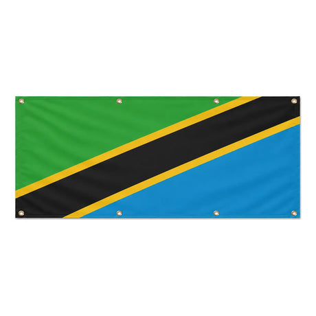 Drapeau tanzanie polyester résistant œillets usage extérieur